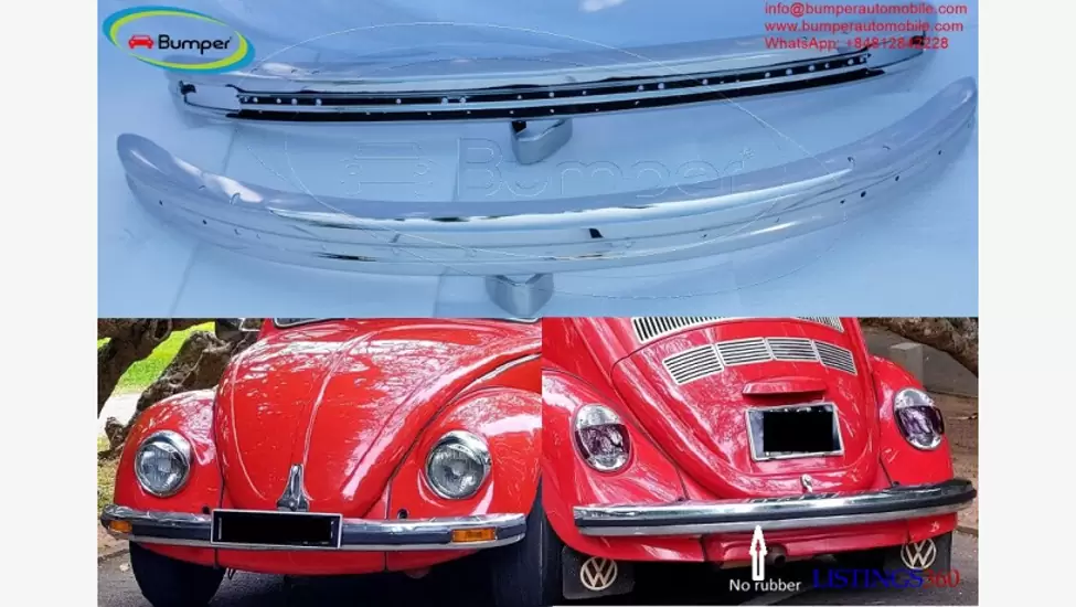 Bumper Volkswagen Beetle 1975 and onwards by stainless steel